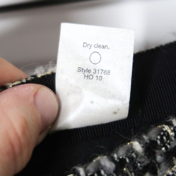 J.Crew Womens Wool Mini Skirt Size 10 Gray Black Gold Metallic Woven Holiday - Picture 5 of 7